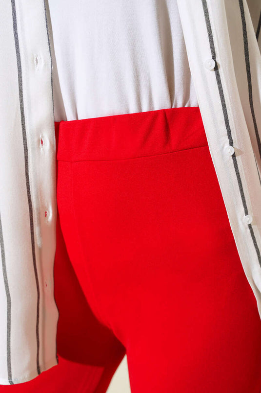 Pantalon Flare Haltère Rouge