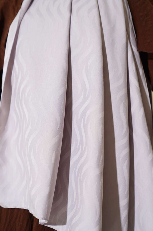 Dalga Desen İpeksi Jakar Şal Açık Gri