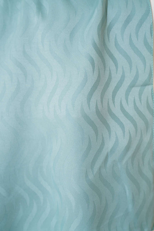 Dalga Desen İpeksi Jakar Şal Mint