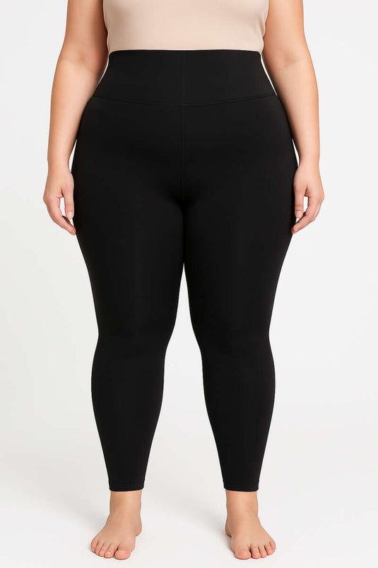 Plus Size Diver Thermal Leggings Black