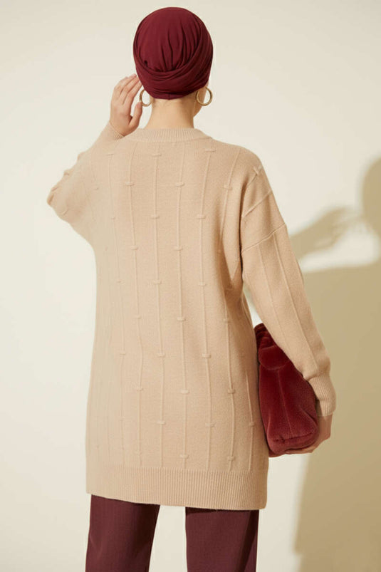 Damla Desen Yumoş Triko Kazak Latte