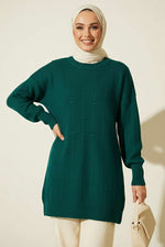 Pull en maille douce à motif goutte, bleu marine