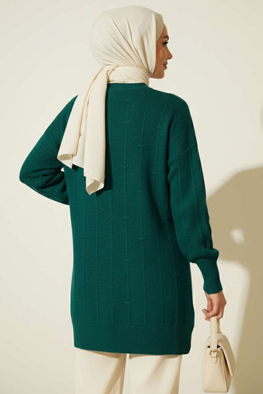 Drop Pattern Soft Knit Sweater, Navy Blue