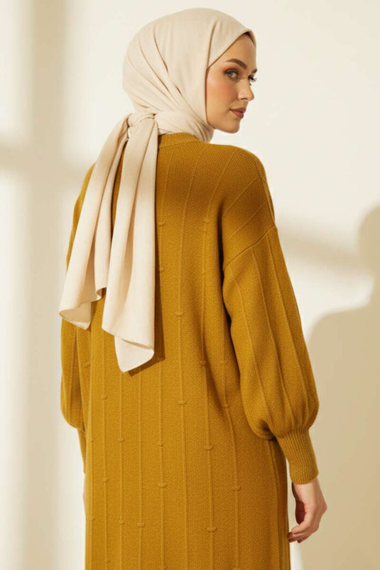 Pull en maille douce à motif gouttelettes vert olive