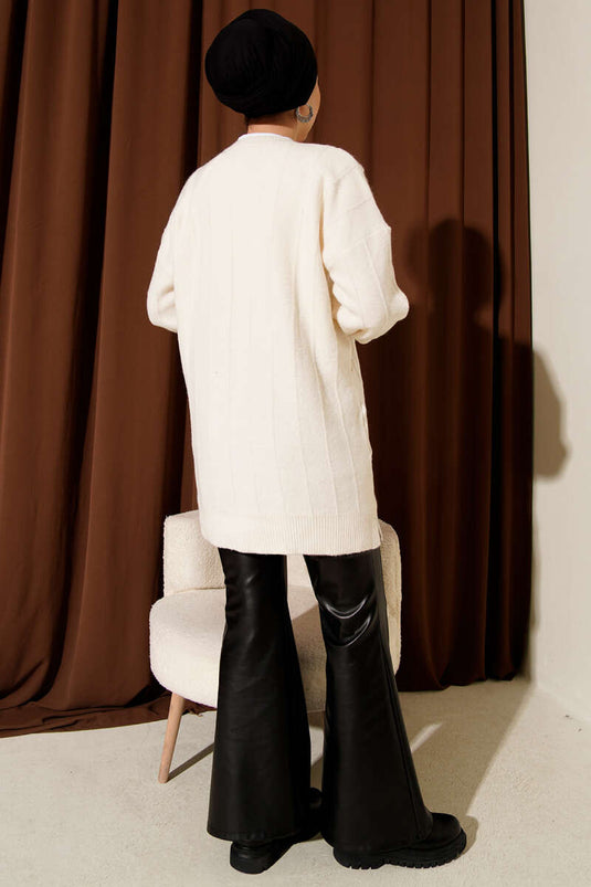 سترة محبوكة منفوشة منقوشة بقطرات الماء