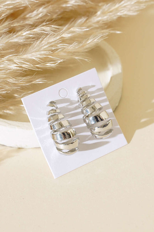 أقراط متدلية فضية