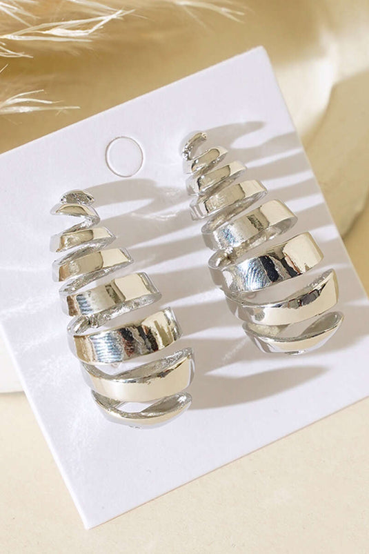 أقراط متدلية فضية