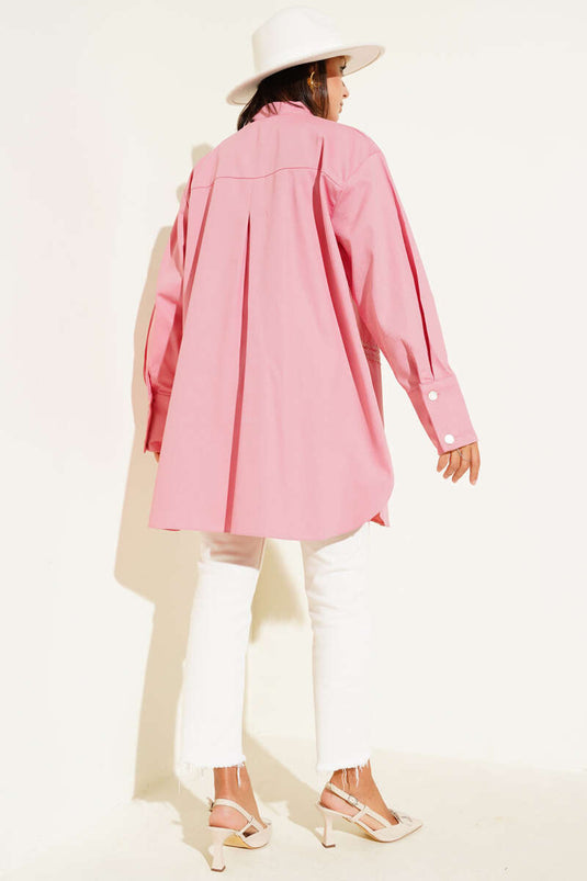 Lace Detailed Shirt Powder