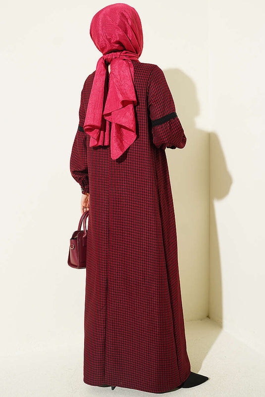 Robe À Dentelle Detalillée Bordo