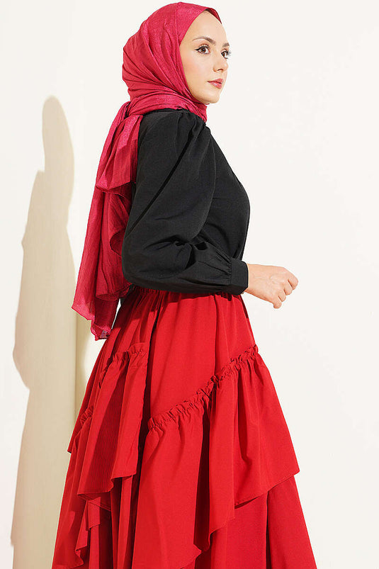 Chemise Courte Noire À Détails En Dentelle