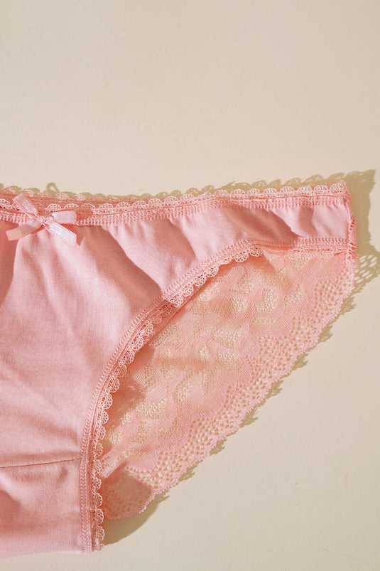 Lace-Decorated Women's Panties Salmon