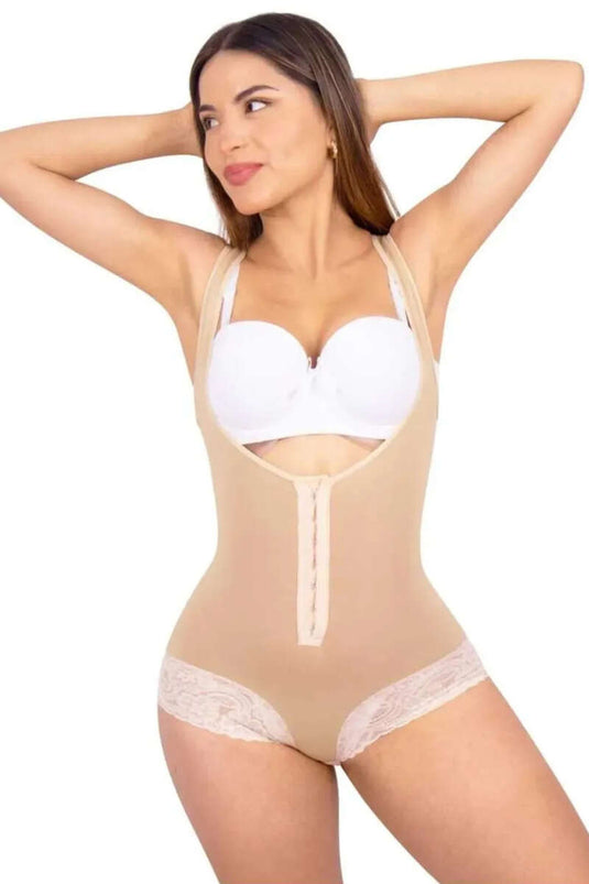 Dantelli Agraflı Zıbın Korse Ten