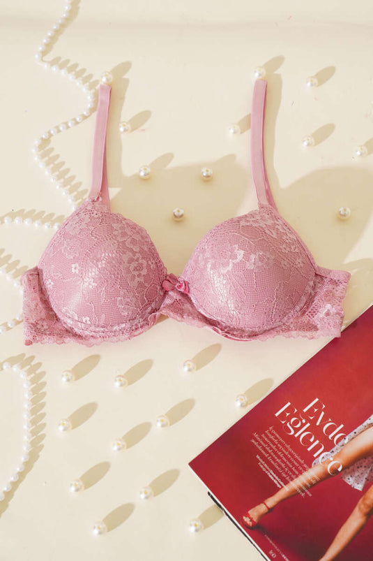 Reggiseno imbottito in pizzo Dusty Rose