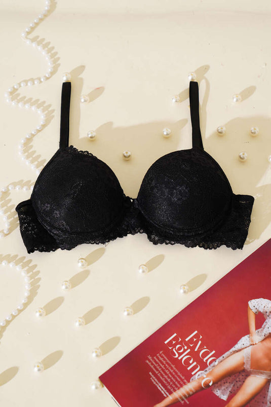 Lace Push-Up Bra Black