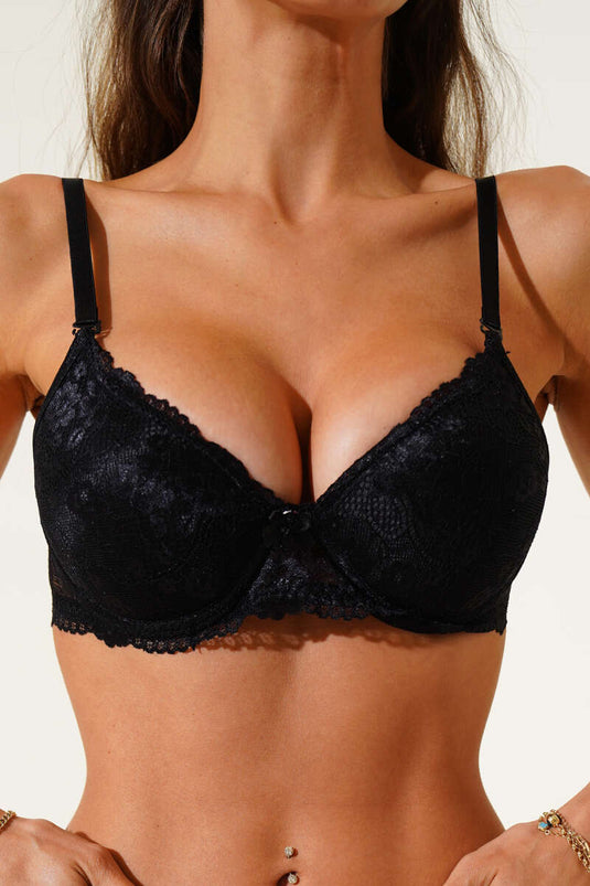Lace Push-Up Bra Black
