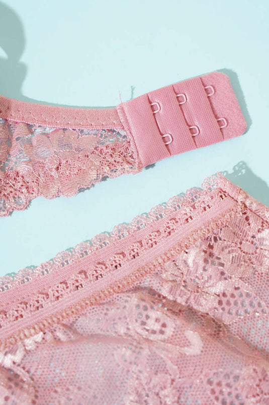 Lace Padded Bra Set Dusty Rose
