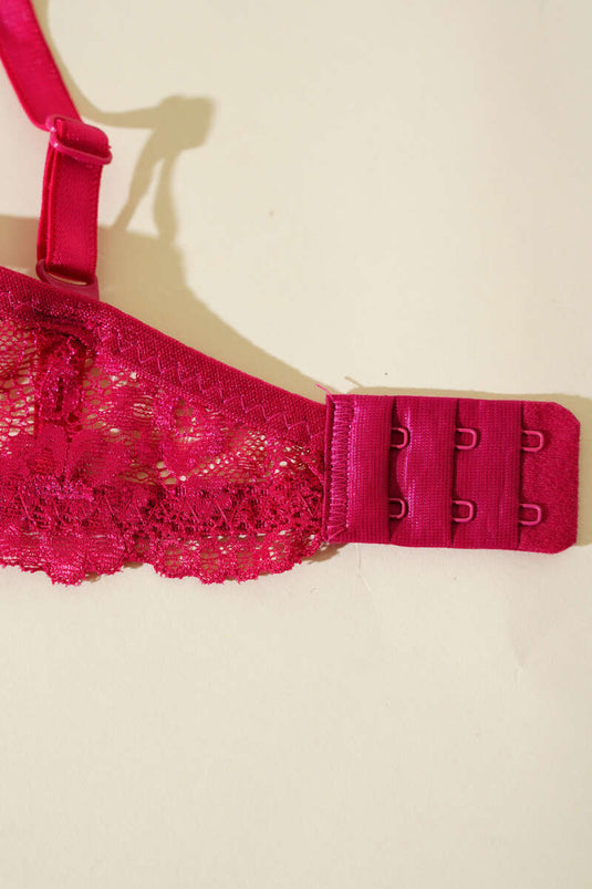 Lace Unpadded Bra Cherry