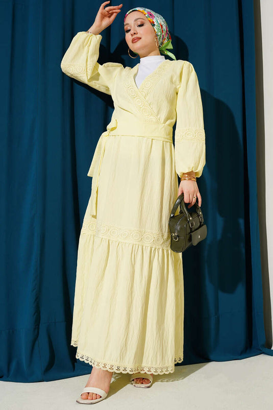 Lace Front-Tied Set Yellow