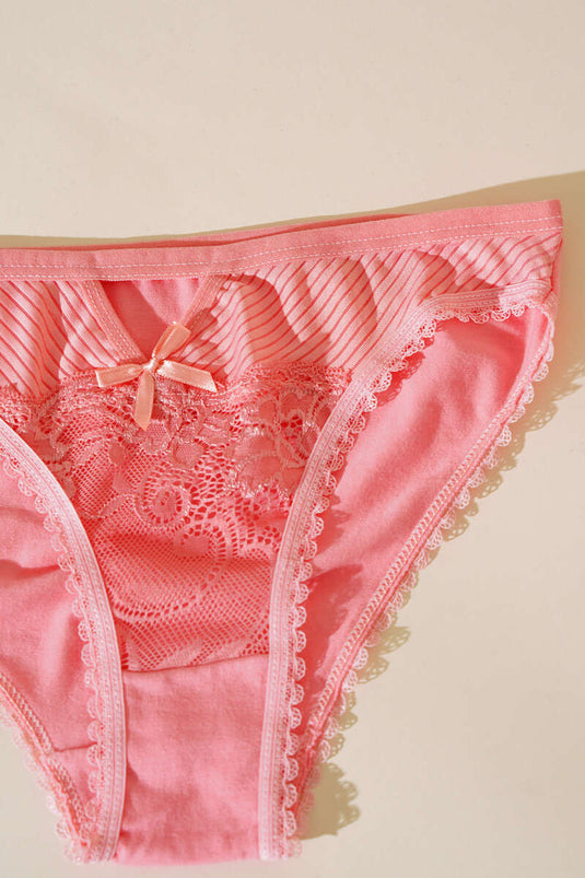 Dantelli Şerit Transparan Bayan Külot Somon