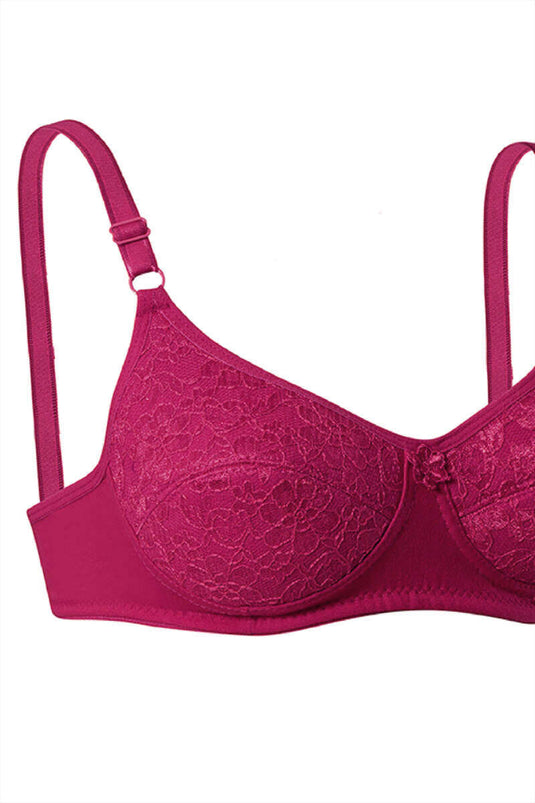Spitzen-BH mit Schwammpolsterung, burgunderrot