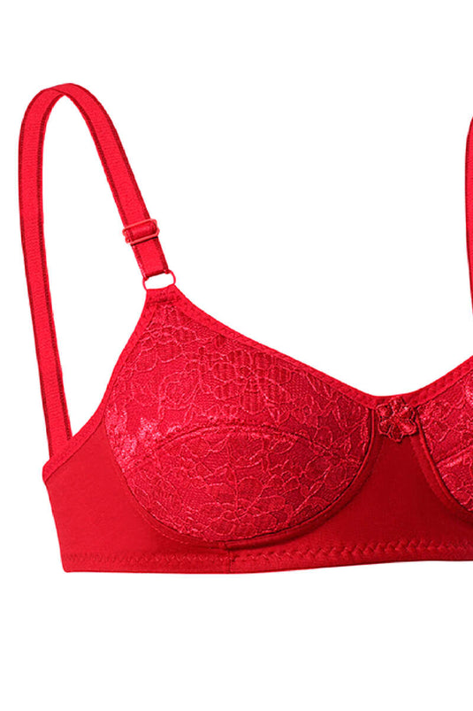Lace Sponge Bra Red