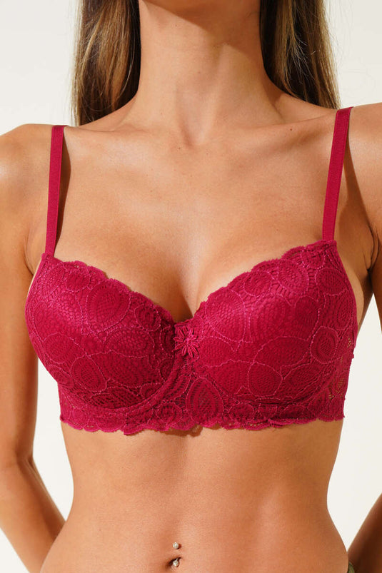 حمالة صدر دانتيل بورجوندي