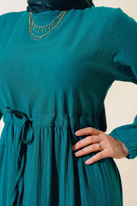 Lace Detailed Tunic Dress Emerald