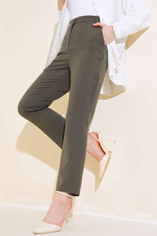 Pantalon Slim Poche Menthe