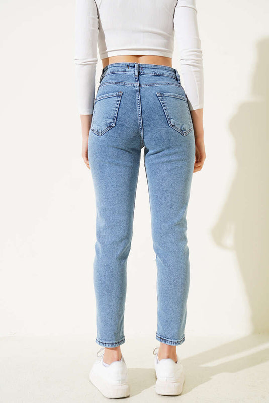 Skinny Leg Lycra Jeans Blue