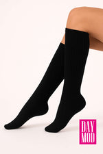 Chaussettes hautes côtelées Daymod noires