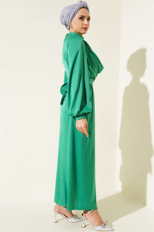 Robe De Soirée Col Plongeant Vert