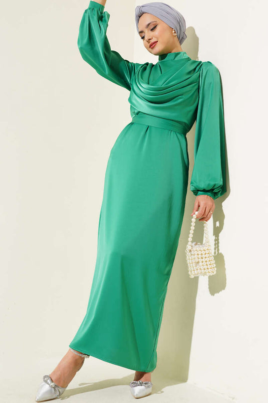 Robe De Soirée Col Plongeant Vert