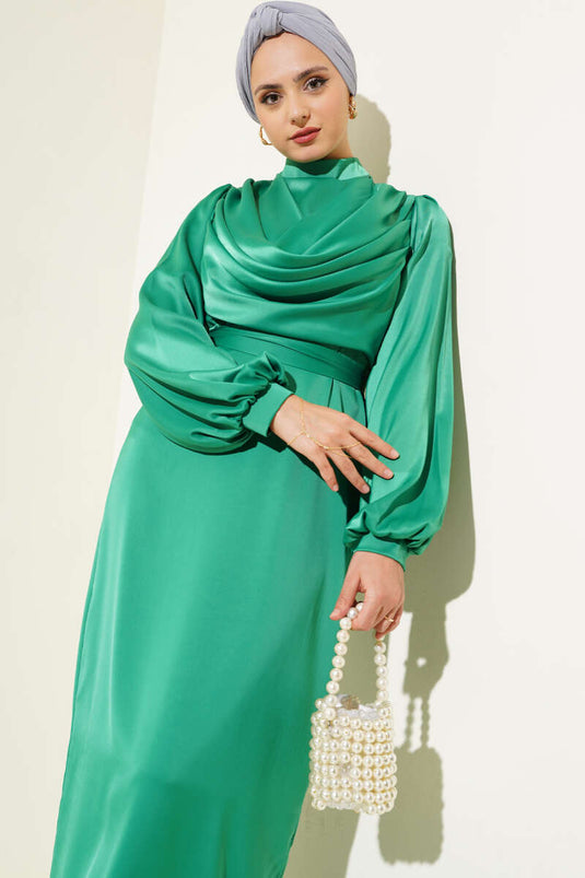 Robe De Soirée Col Plongeant Vert