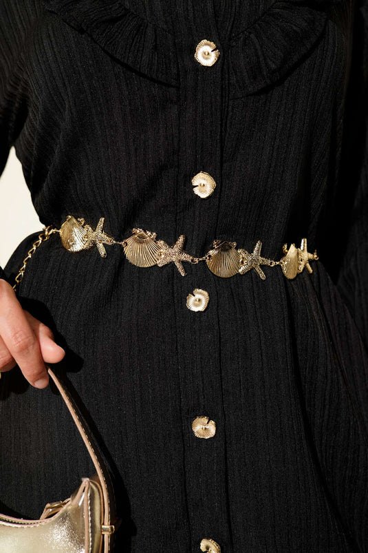 Deniz Kabuğu Zincir Kemer Gold