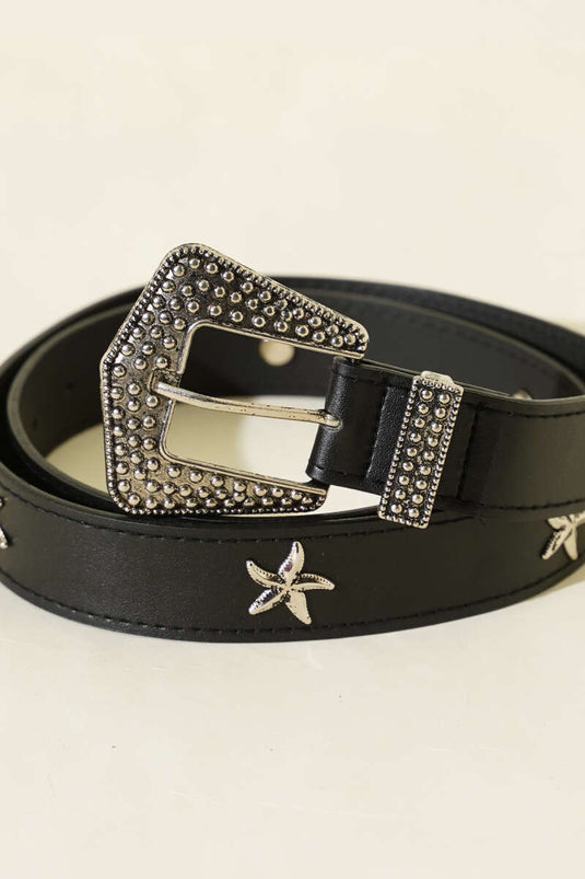 Ceinture à boucle étoile de mer noire