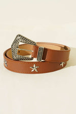 Ceinture à boucle étoile de mer couleur fauve