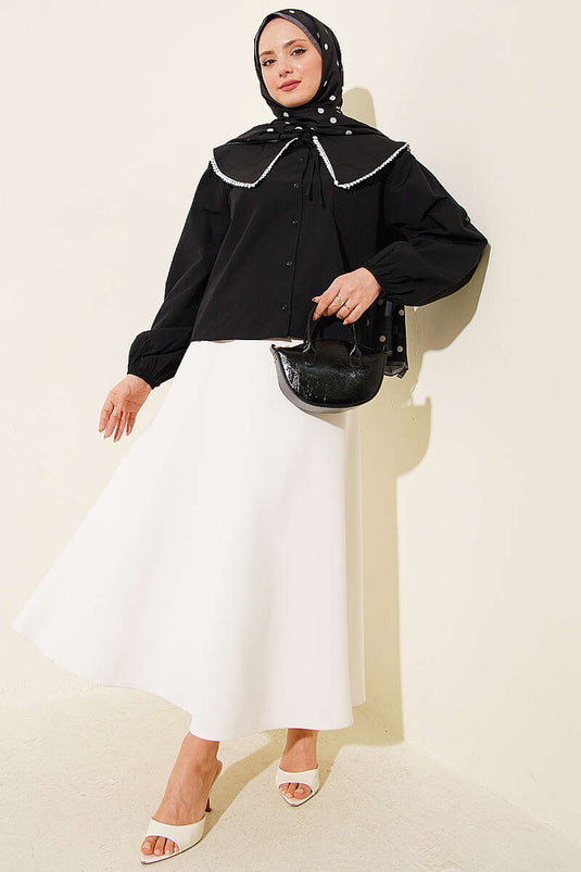 Chemise Courte À Col Marin Et Lien