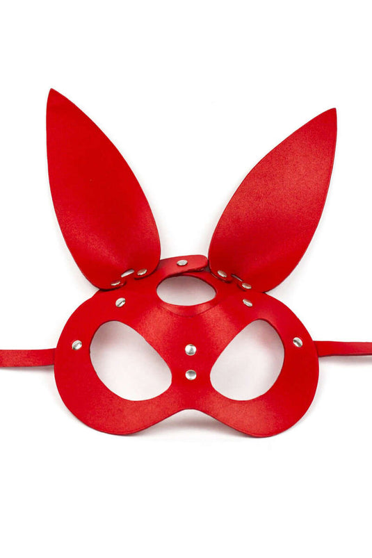 Leather Bunny Mask Red