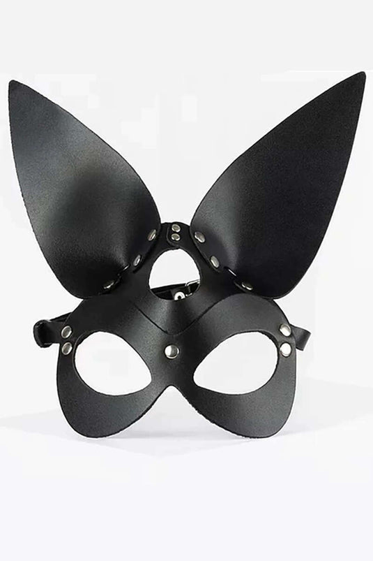 Leather Bunny Mask Black