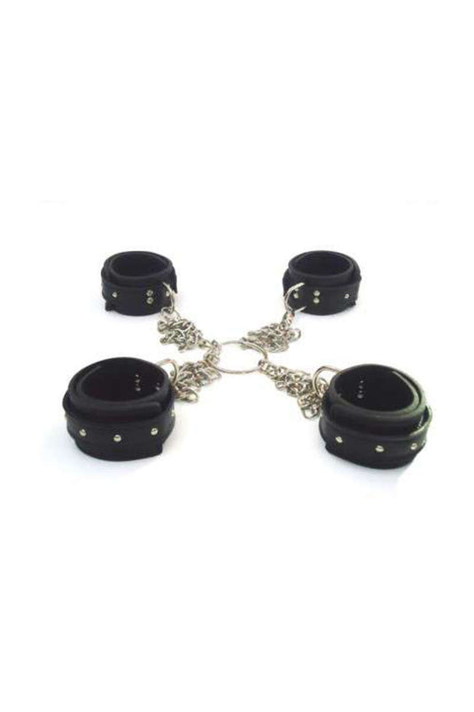 Leather Hand and Foot Cuff Black