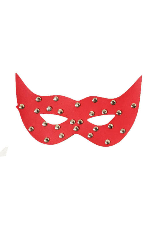 Masque Chat En Cuir Rouge