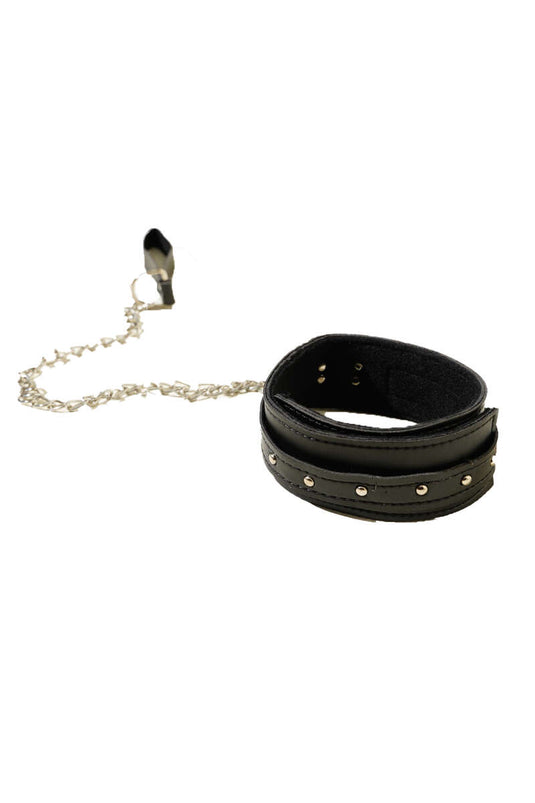 Collier en cuir noir