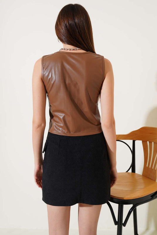 Leather Vest Tan
