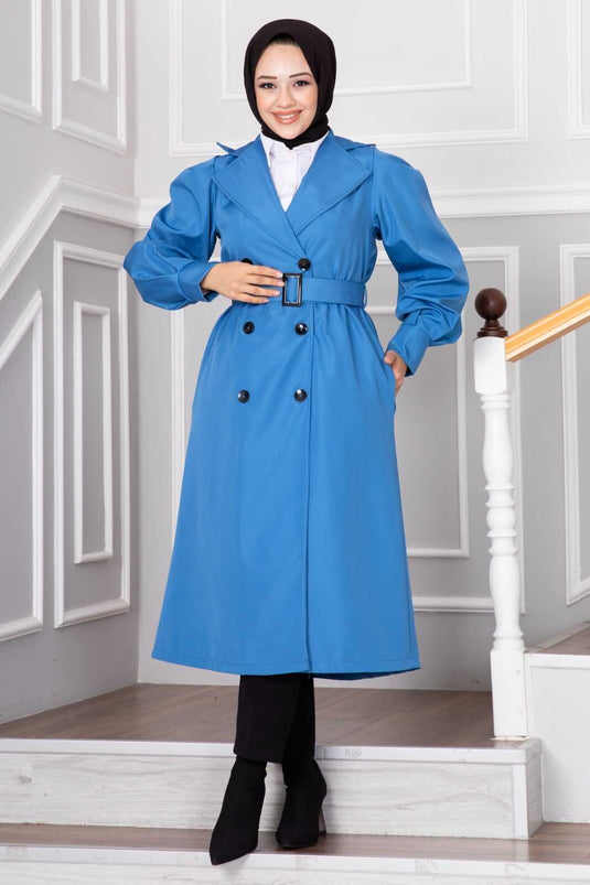 Derya Hijab Trench Blau