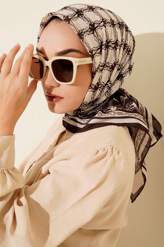 Schal-Sortiment der Serie „Dunkelbraun“ mit Muster, 10 Stück