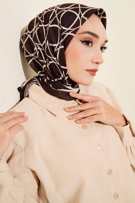 Écharpes assorties à motifs couleur café foncé, numéro 11