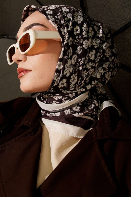 مجموعة أوشحة من سلسلة القهوة الداكنة المزخرفة (6 قطع)