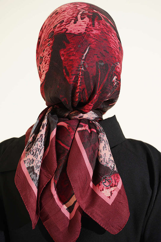 Écharpe Foulard En Bambou Ayda À Motifs Bordeaux