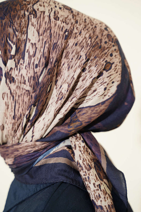 Écharpe Ayda En Bambou À Motifs Marine