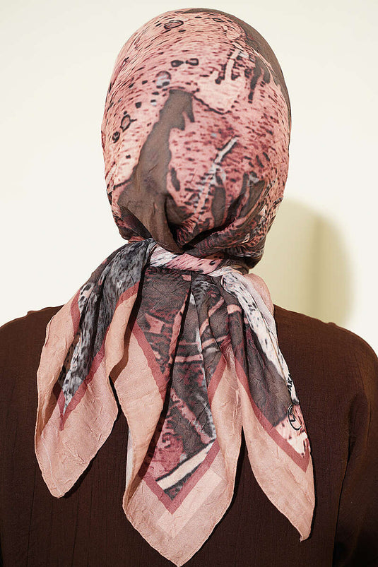 Écharpe Ayda Bambou À Motifs Latte